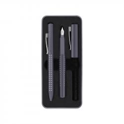 Канцеларски продукт Faber-Castell Писалка и химикалка Grip 2010, M, наситеносиви