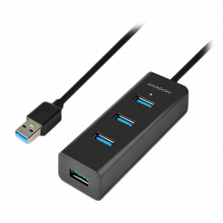 USB Хъб AXAGON HUE-S2BL 4x USB3.0 Charging Hub 1.2m Cable, MicroUSB Charging
