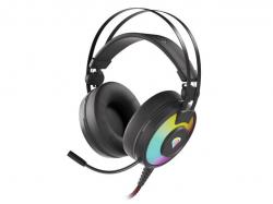 Слушалки Genesis Headset Neon 600 With Microphone RGB Illumination Black