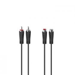 Кабел/адаптер Удължителен аудио кабел HAMA  2 x Чинч мъжко - 2 x Чинч женско, 1.5 м, Черен