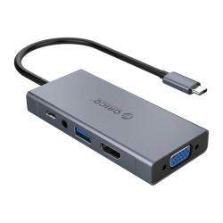 Докинг станция Orico Docking Station Type-C Power Distribution 60W - HDMI, Type-C x 1, USB3.0 x 1, VGA