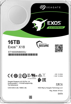 Хард диск / SSD Seagate Exos X18, 16GB HDD сървърен, SAS 12Gb/s, 7200rpm, 3.5", 256MB cache