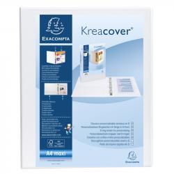 Канцеларски продукт Exacompta Папка Kreacover, А4, с 2 ринга, 3 джоба, PP, 38 mm, бяла