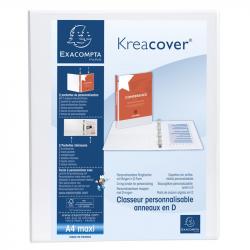 Канцеларски продукт Exacompta Папка Kreacover, А4, с 4 ринга, 3 джоба, 47 mm, бяла