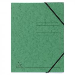 Канцеларски продукт Exacompta Папка, картонена, с ластик, зелена