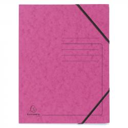 Канцеларски продукт Exacompta Папка, картонена, с ластик, розова