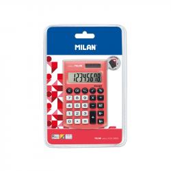 Канцеларски продукт Milan Калкулатор Pocket, 8-разряден, в блистер, червен