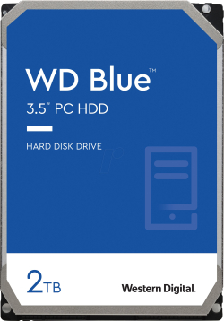 Хард диск / SSD HDD Desktop WD Blue (3.5'', 2TB, 256MB, 7200 RPM, SATA 6 Gb-s)