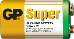 Батерия Алкална батерия GP SUPER 6LF22, 6LR61, 9V, 1 бр. shrink, 1604A