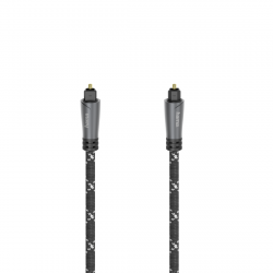 Кабел/адаптер Оптичен аудио кабел HAMA 205140, ODT plug (Toslink), Метални накрайници, 3 м, Черен