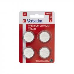 Батерия Verbatim Литиева батерия, CR2430, 3 V, 4 броя