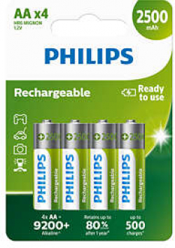 Батерия Акумулаторна батерия Philips 2500mAh 1.2V, 4 броя