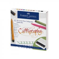Канцеларски продукт Faber-Castell Маркери Pitt Artist, за калиграфия, 12 цвята