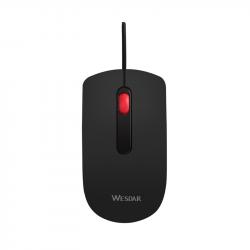 Мишка Wesdar X18, оптична, с кабел, черна