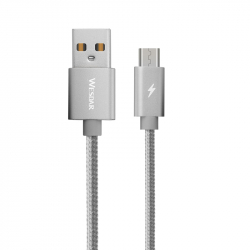Кабел/адаптер Wesdar Кабел, USB към Micro USB, 1.2 m, сребрист