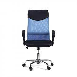 Директорски стол Monti HB, дамаска, екокожа и меш, черна седалка