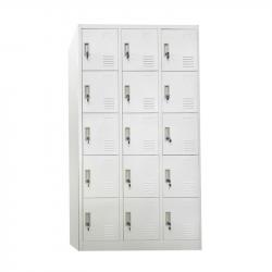 Гардероб RFG, метален, с петнадесет отделения, 185 x 90 x 40 cm, сив