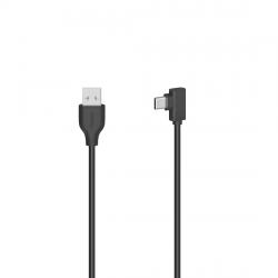 Кабел/адаптер Кабел HAMA USB-C мъжко- USB A, 90, 0.75 м, USB 2.0, 480Mbit-s, Черен