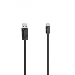 Кабел HAMA USB-C мъжко-USB-A мъжко, USB 3.2 Gen 1, 5Gbit-s, 0.25 м., Черен