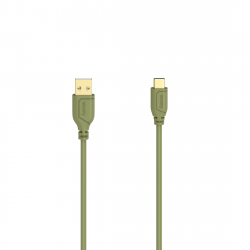 Кабел/адаптер Кабел Hama Flexi-Slim USB-C - USB-A 2.0 мъжко, 0.75м, Зелен