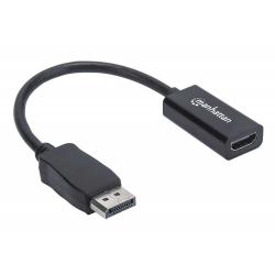 Кабел/адаптер Преходник от Дисплей порт към HDMI, M-F, 15 см, черен