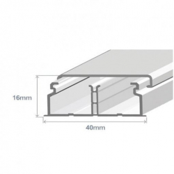 Кабелен канал с един разделител, 40x16 мм, бял