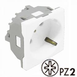 Продукт Защитен контакт Шуко с 2 модула, 45x45 мм, бял