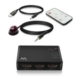 KVM продукт 3 портов HDMI суич EWENT, 4K@30Hz, USB, Дистанционно