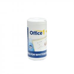 Почистващ продукт Office 1 Кърпи за почистване на бяла дъска, 100 броя