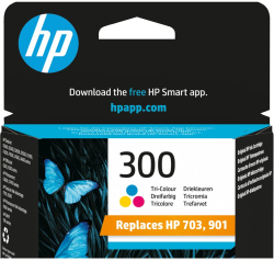 Касета с мастило HP 300 - Оригинална, Трицветна, Максимален капацитет до 165 страници