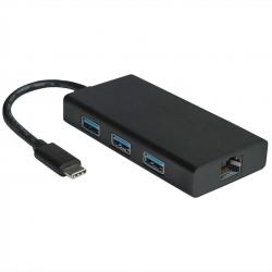 Кабел/адаптер USB Type C 3.1 към Gigabit Ethernet адаптер + Хъб 3 x USB 3.2
