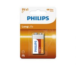 Батерия PHILIPS 6F22L1B-10 Battery PHILIPS LONGLIFE 9V 6F22 (BLISTER OF 1)