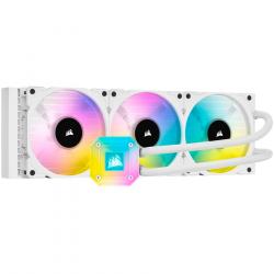 Водно охлаждане CORSAIR iCUE H150i ELITE CAPELLIX Liquid CPU Cooler, 360mm Radiator, Triple 120mm ML RGB PWM Fans, Intel: LGA1700 (with separate bracket)-LGA1200-LGA115X-LGA20XX, AMD: AM5-AM4-sTRX4-sTR4, 5Y warranty, white