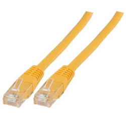 Медна пач корда RJ45 Patch cable U/UTP, Cat.6, PVC, CCA, пач кабел, жълт