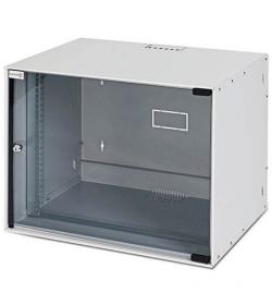 Шкаф за техника - Rack Стенен шкаф 4U, 400x530mm, Стъклена врата, Сив