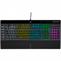 Клавиатура Corsair K55 RGB PRO Gaming Keyboard, Backlit Zoned RGB LED, Rubberdome, EAN:0840006631798