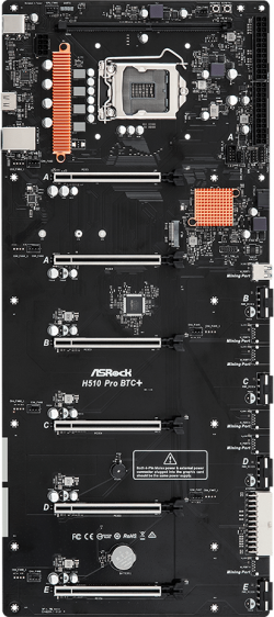 Дънна платка ASRock H510 Pro BTC+, LGA1200
