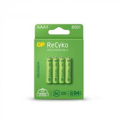 Батерия Акумулаторна Батерия GP R03 AAA 850mAh NiMH 85AAAHCE-EB4 RECYKO, 4 бр. в опаковка