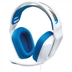 Слушалки Геймърски LOGITECH G335 Wired Gaming Headset - WHITE - 3.5 MM, бели/сини