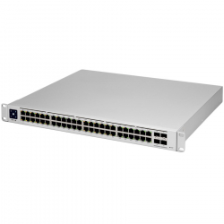 Комутатор/Суич Ubiquiti USW-PRO-48-POE 48 port gigabit L3 PoE++ switch, 40 x GbE PoE+ Ports, 8 x GbE PoE++ ports, 4 x 10G SFP+ ports, 600W total PoE availability, Layer 3 switching, Near-silent cooling, LCM display 1.3" touchscreen