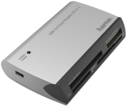 Картов четец Четец за карти HAMA All in One, USB 2.0, SD-microSD-CF-MS, 480 Mbps, Сребрист