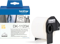 Касета за етикетен принтер Brother DK-11234 Adhesive Visitor Badge Label Roll – Black on White, 60mm x 86mm