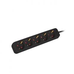 Контакт Lanberg power strip 1.5m, 5 sockets, french quality-grade copper cable, black
