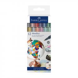 Канцеларски продукт Faber-Castell Маркери, обли, металик, 1.5 mm, 12 цвята