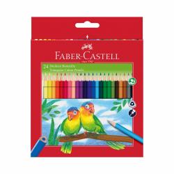 Канцеларски продукт Faber-Castell Цветни моливи Eco, 24 цвята, с включена острилка