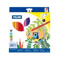 Канцеларски продукт Milan Цветни моливи Hexagonal, 24 цвята, опаковка 6