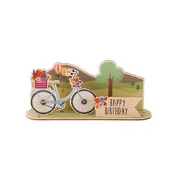 Продукт Gespaensterwald 3D картичка, Happy Birthday bicycle, дървена