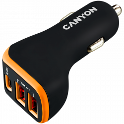 Принадлежност за смартфон CANYON Universal 3xUSB car adapter, Input 12V-24V, Output DC USB-A 5V