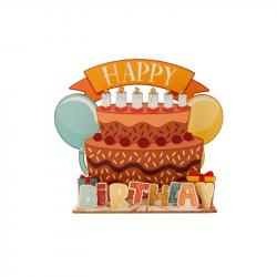 Продукт Gespaensterwald 3D картичка, Happy Birthday cake, дървена