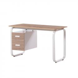 Бюро RFG Работно бюро Shape O, 120 х 60 х 76 cm, меламин дъб, бял метал, с контейнер